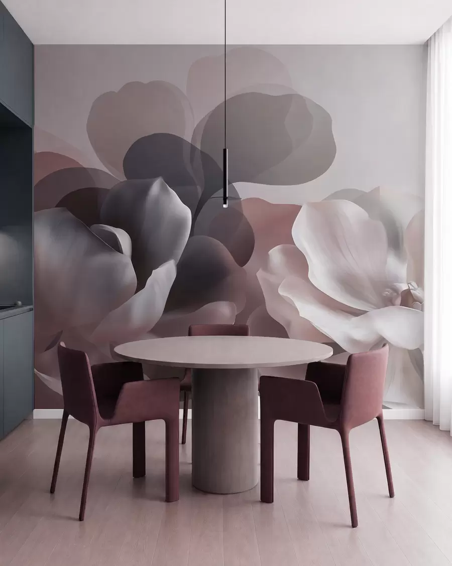 Fototapeta Abstrakcyjna kompozycja kwiatowa z motywem magnolii w09930