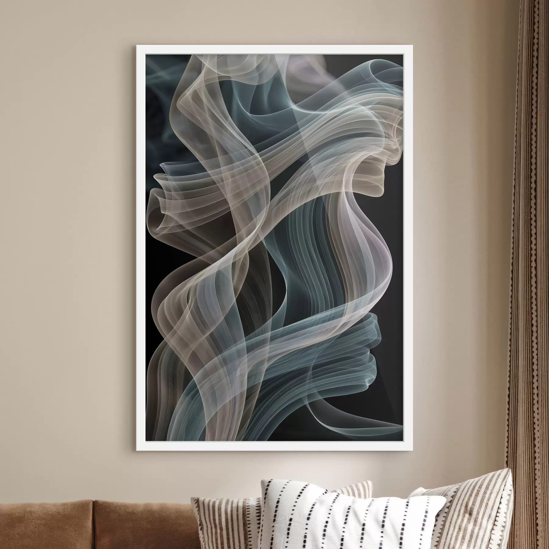 Fototapeta Kolorowe kłęby dymu na ciemnym tle f49862