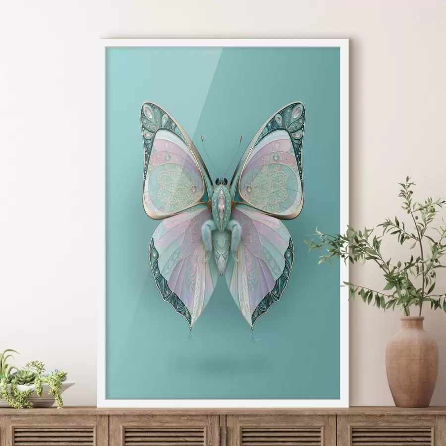 Fototapeta Motyl w stylu ekskluzywnej biżuterii na tureckim tle f49864