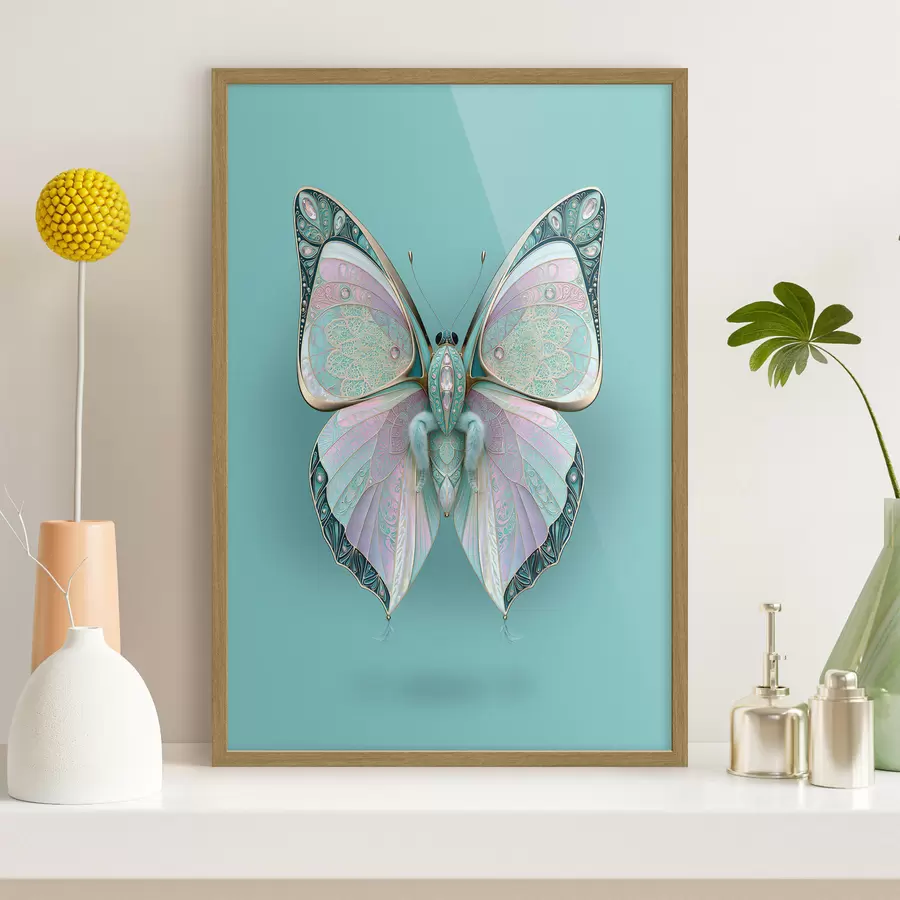 Fototapeta Motyl w stylu ekskluzywnej biżuterii na tureckim tle f49864