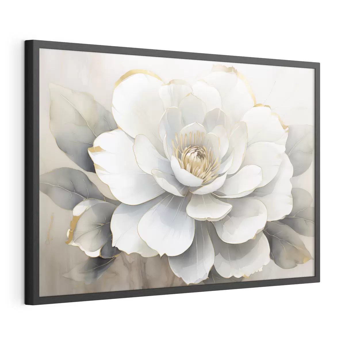 Plakat Biała piwonia f50025