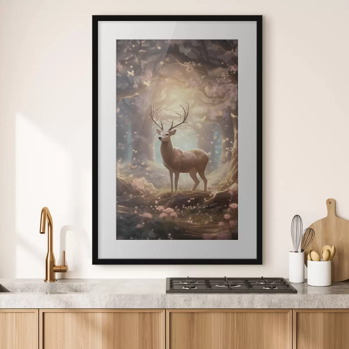 Plakat Jeleń w lesie f50028