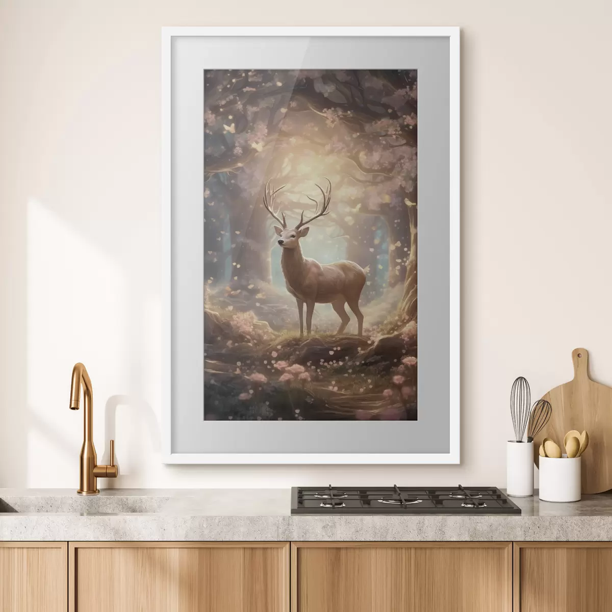 Plakat Jeleń w lesie f50028