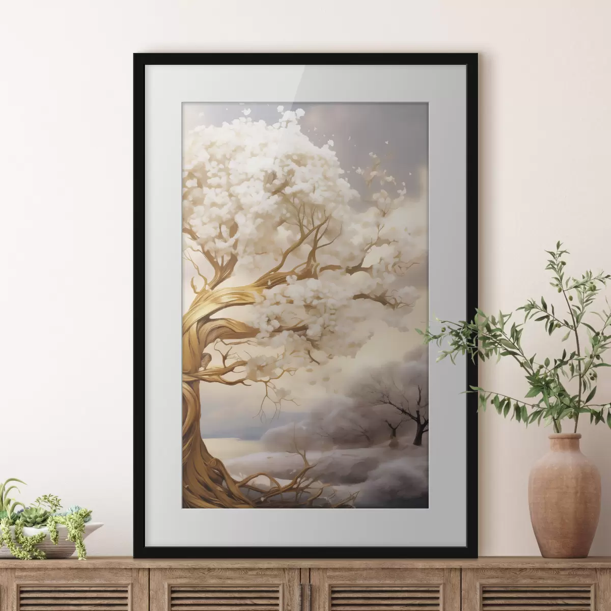 Plakat Drzewo w chmurach f50030