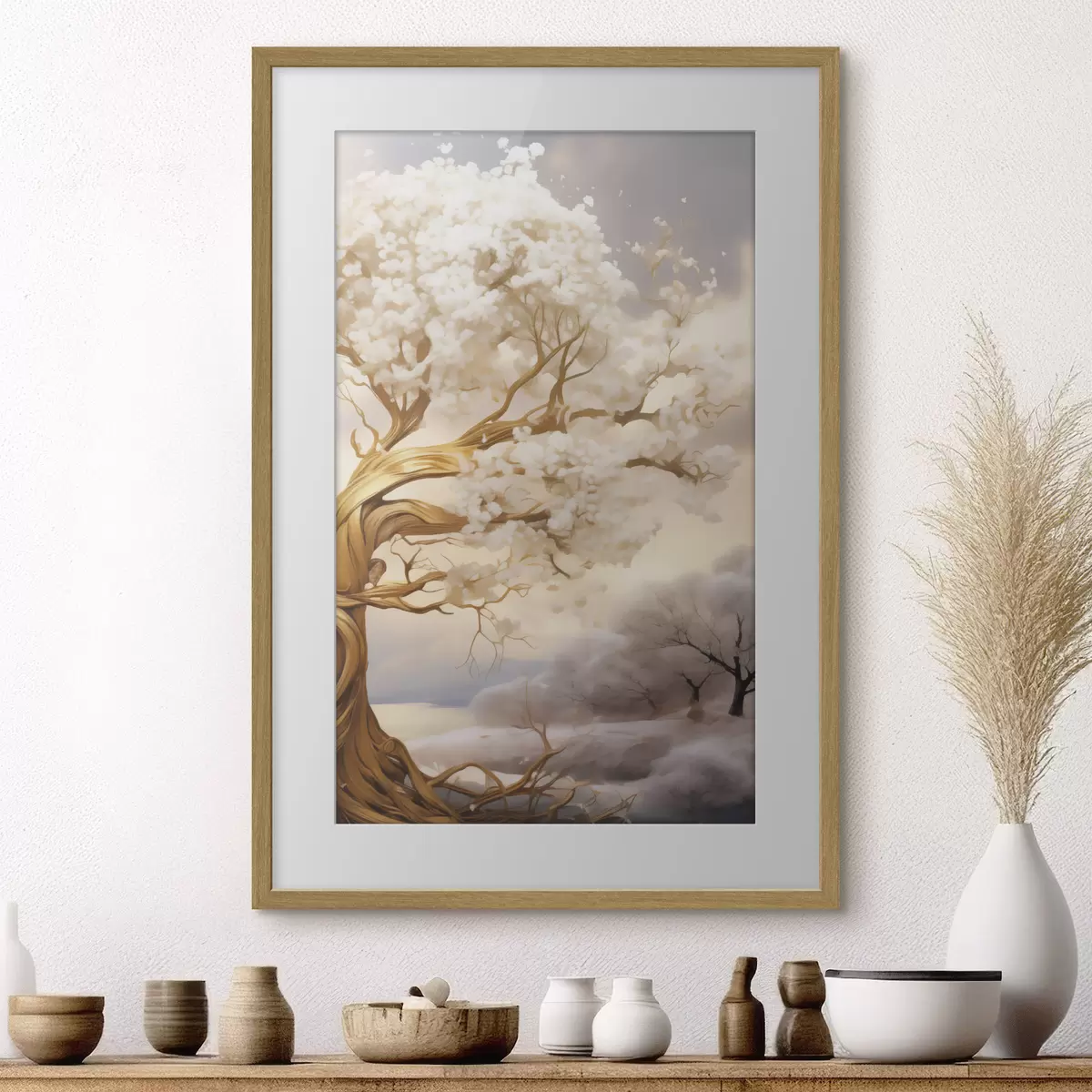 Plakat Drzewo w chmurach f50030