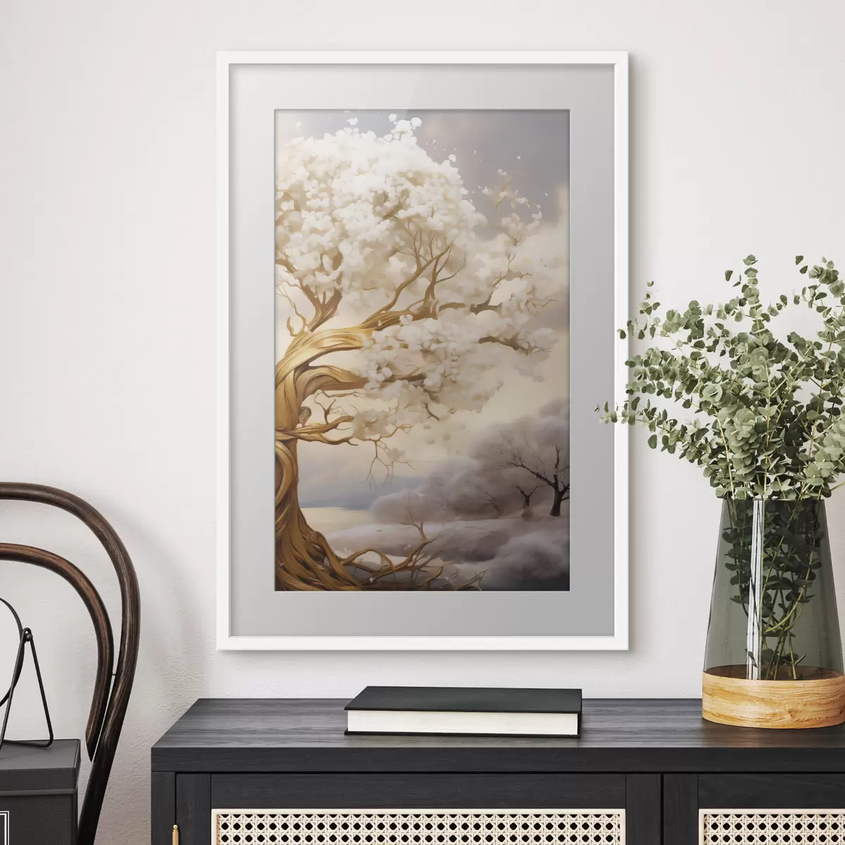Plakat Drzewo w chmurach f50030