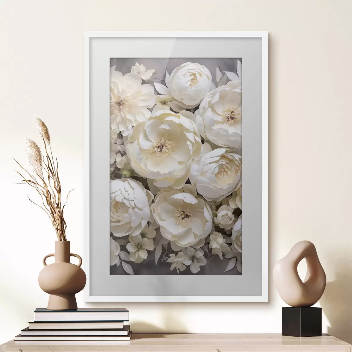 Plakat Białe piwonie f50034