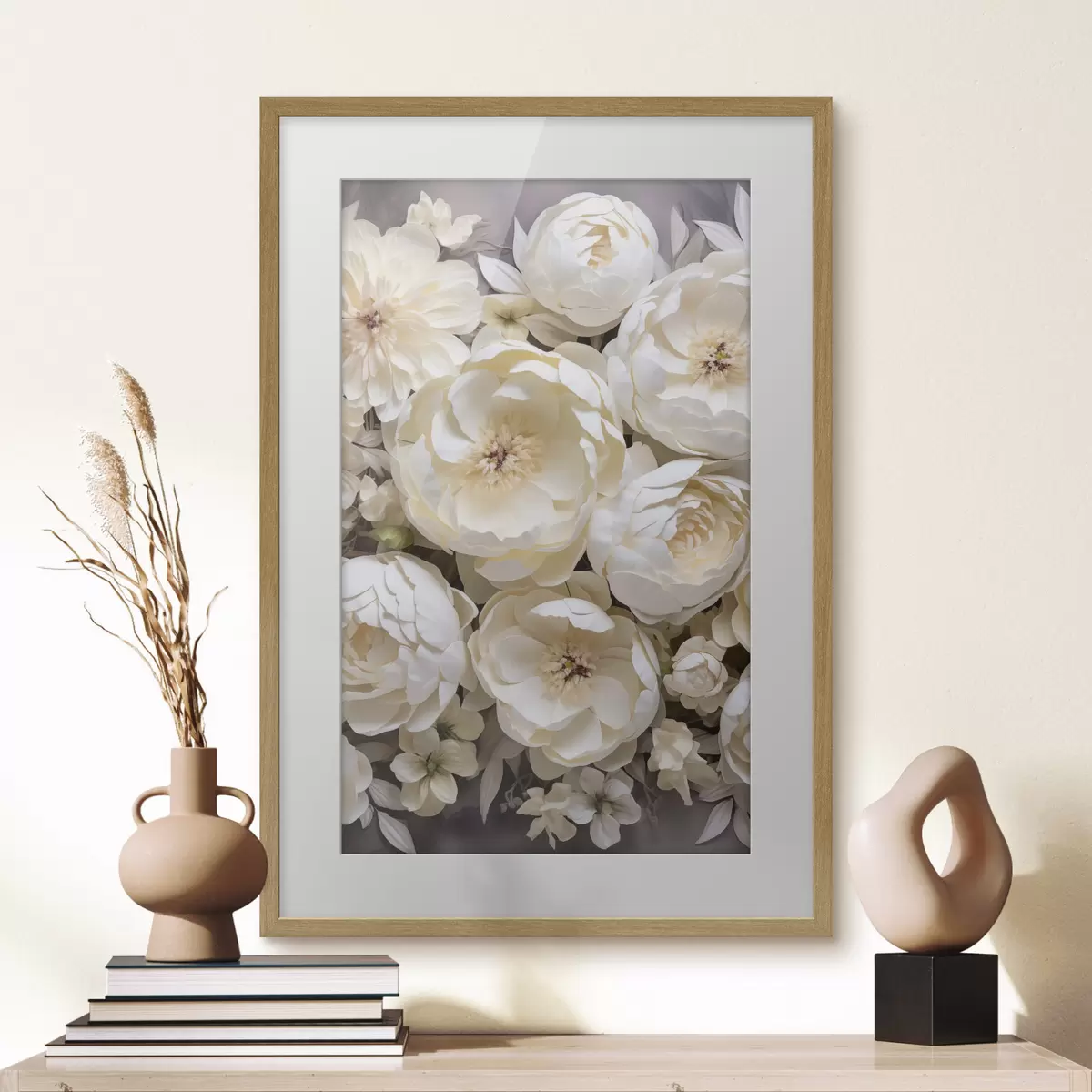 Plakat Białe piwonie f50034