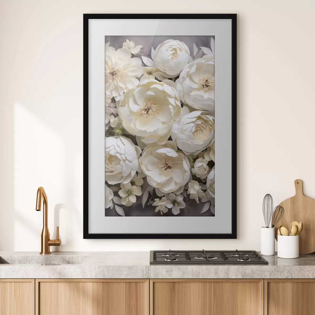 Plakat Białe piwonie f50034