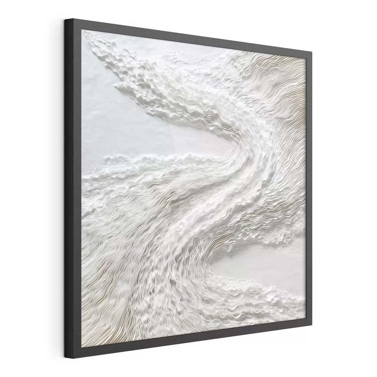 Plakat Teksturowane białe fale na jasnym tle w stylu minimalistycznym f49716