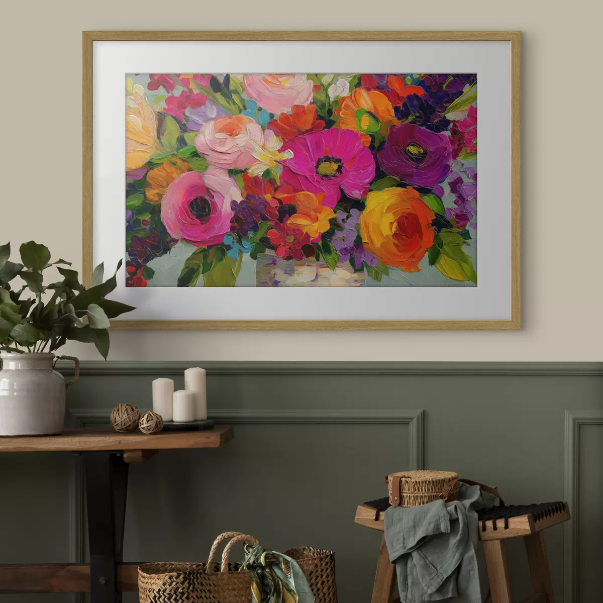 Plakat Pełen życia bukiet kwiatów f50039