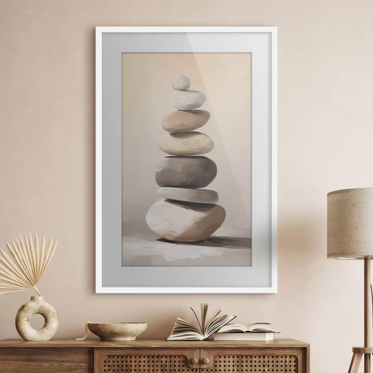 Plakat Kamienie, imitacja malarstwa f50060