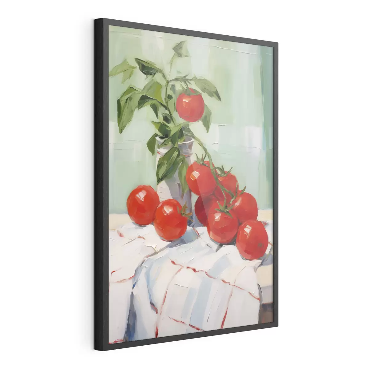Plakat Pomidory na obrusie, imitacja obrazu f50063