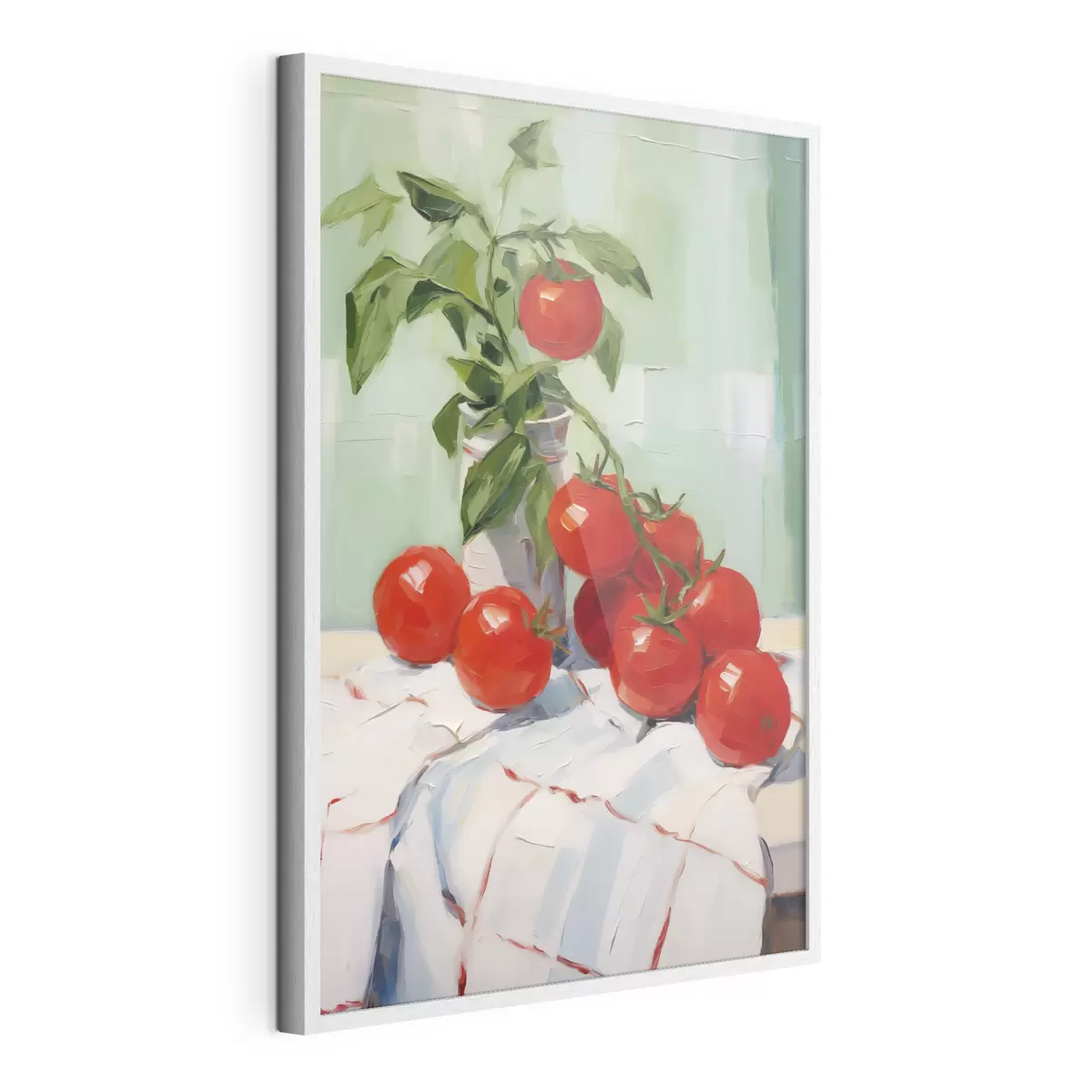 Plakat Pomidory na obrusie, imitacja obrazu f50063