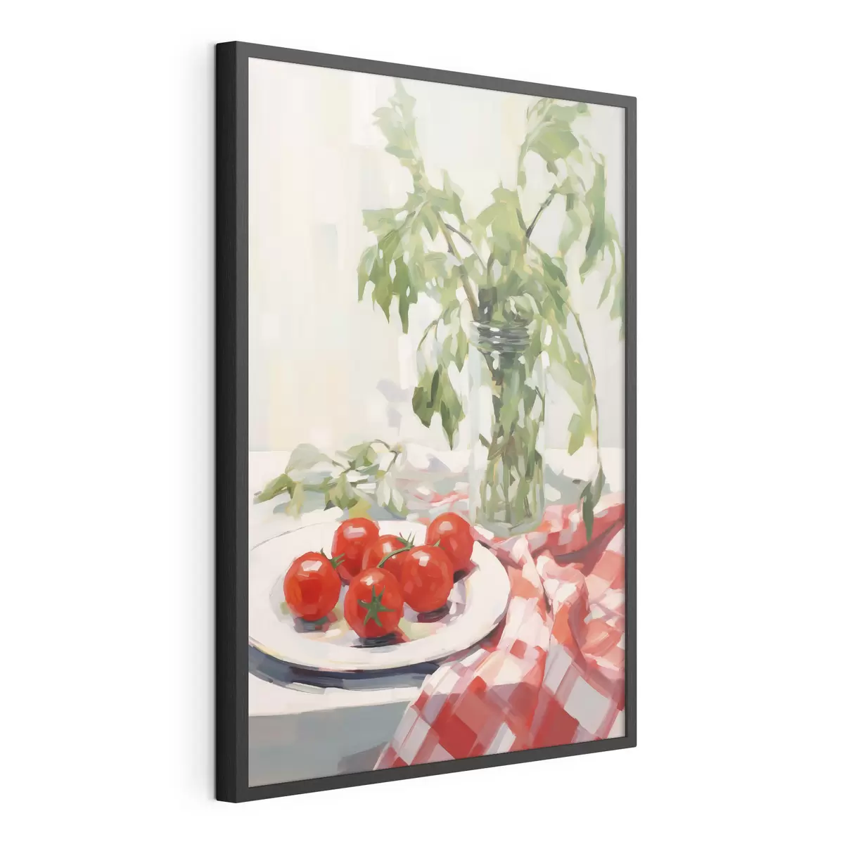 Plakat Pomidory na talerzu, imitacja obrazu f50064