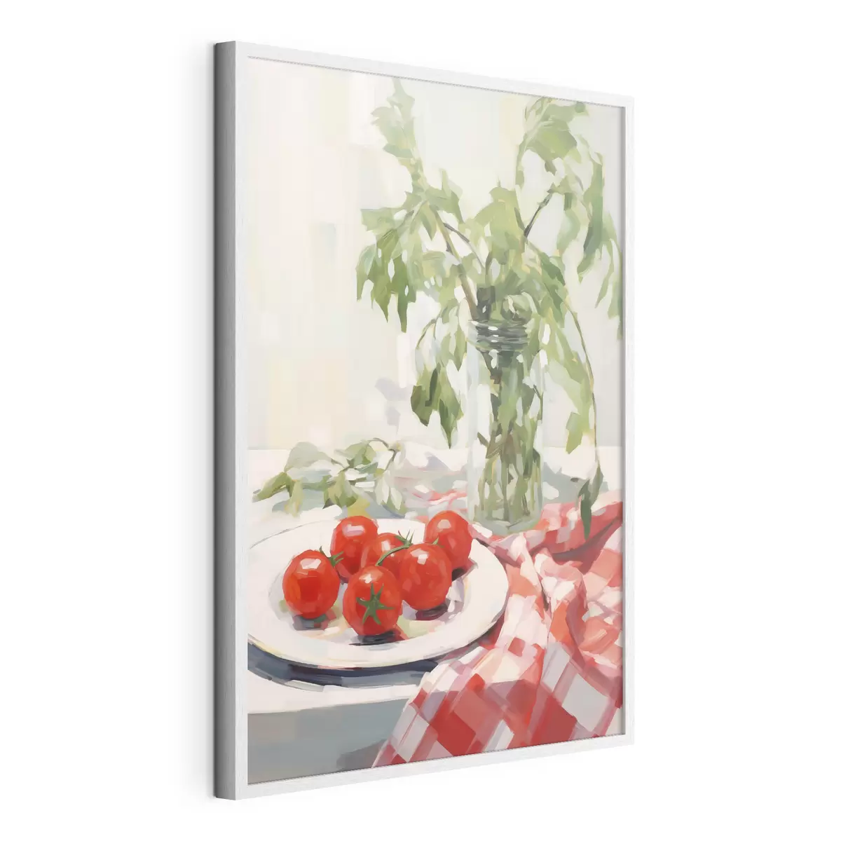 Plakat Pomidory na talerzu, imitacja obrazu f50064