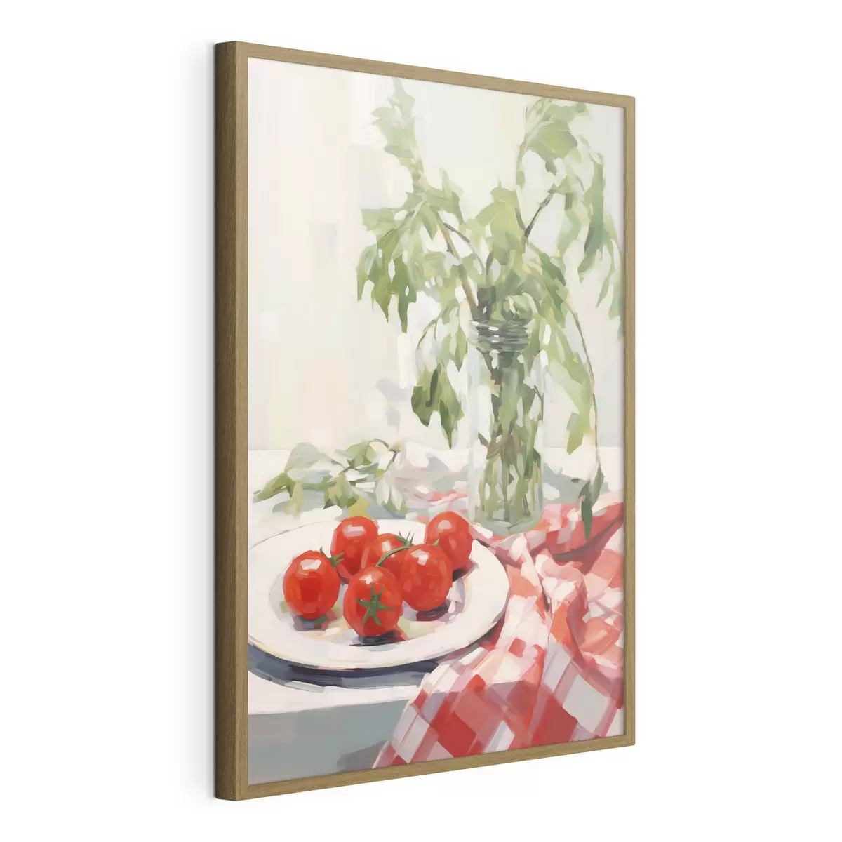 Plakat Pomidory na talerzu, imitacja obrazu f50064