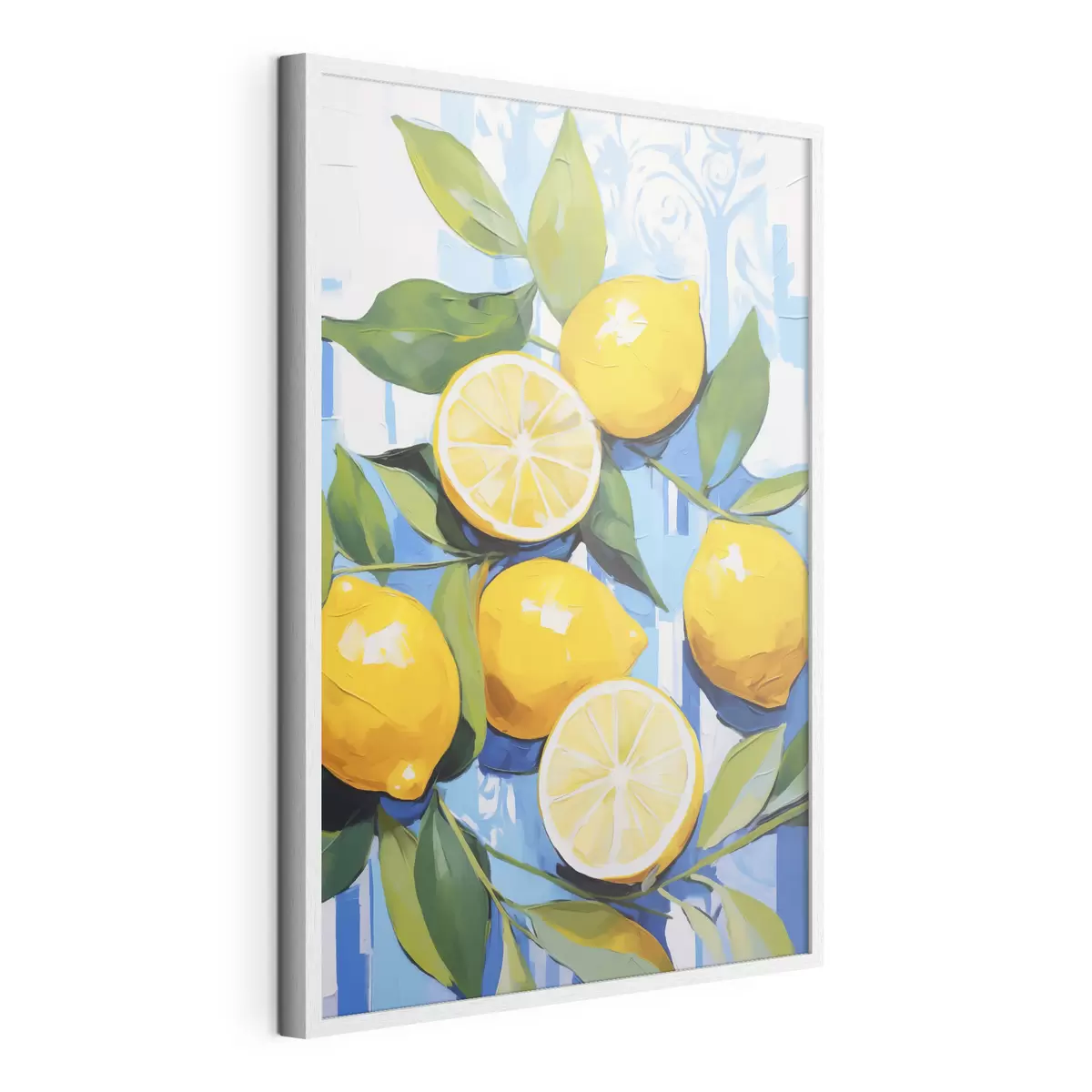 Plakat Cytryny wśród liści, imitacja obrazu f50065