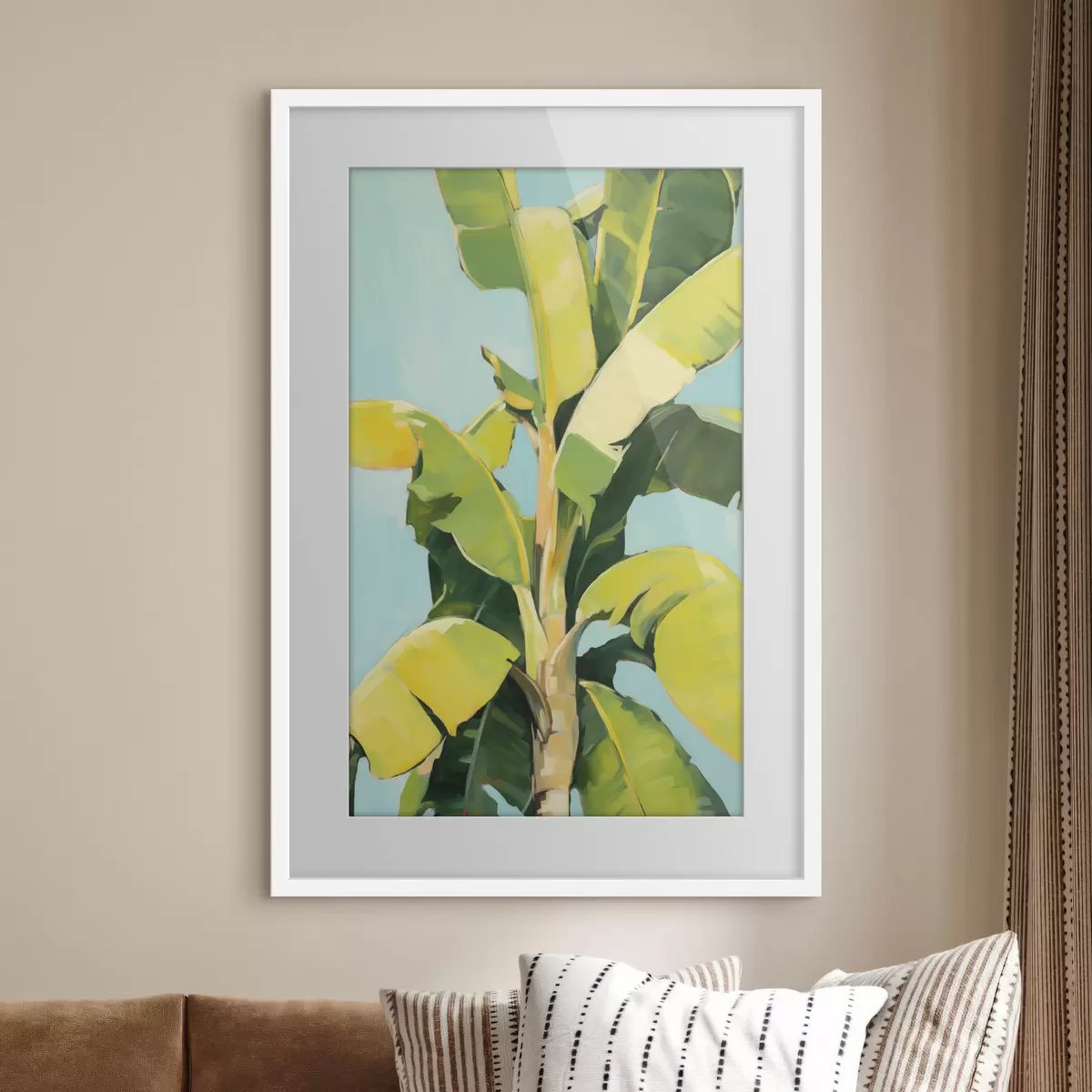 Plakat Liście palmy bananowej, obraz imitujący f50070