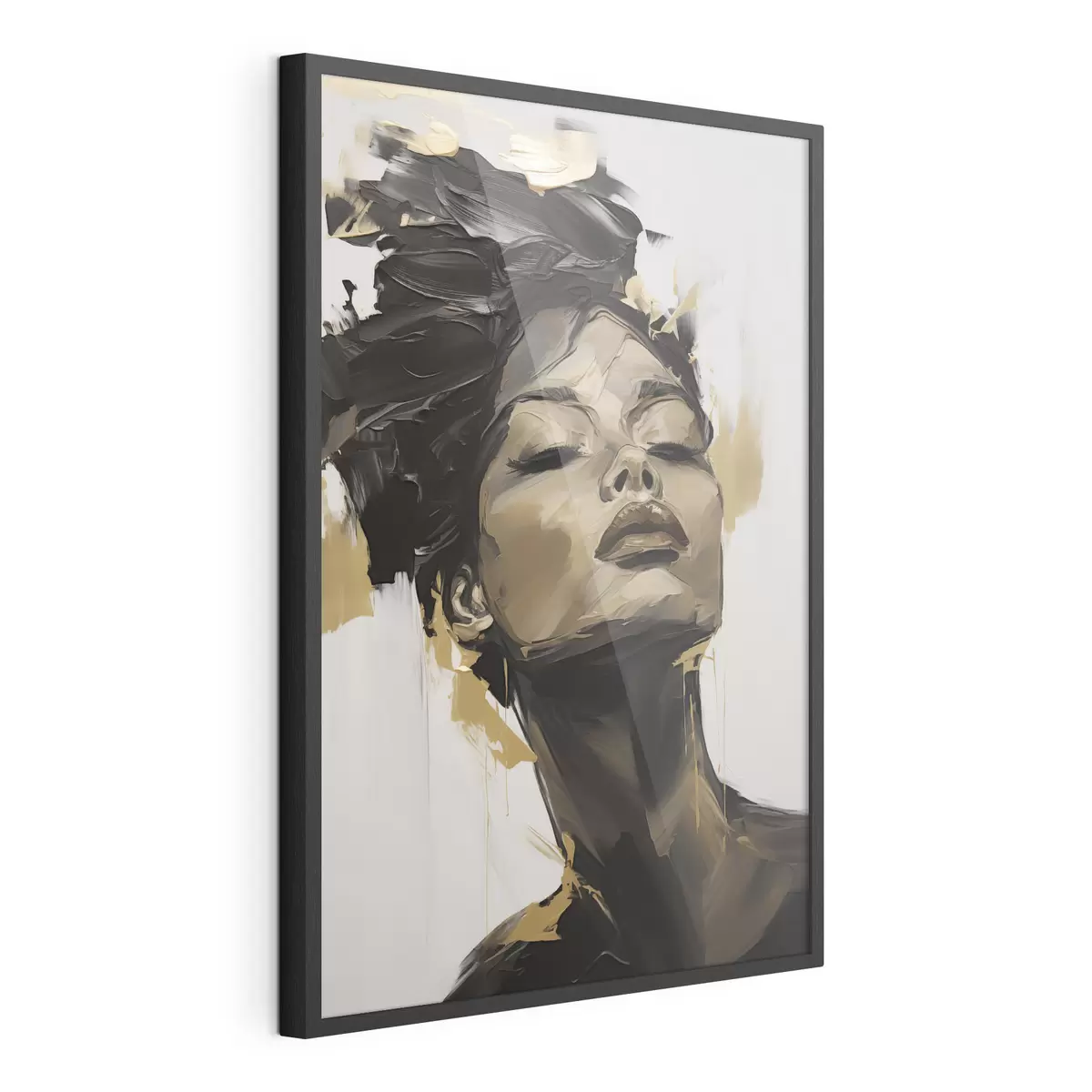 Plakat Abstrakcyjny portret kobiety, imitacja obrazu f50071
