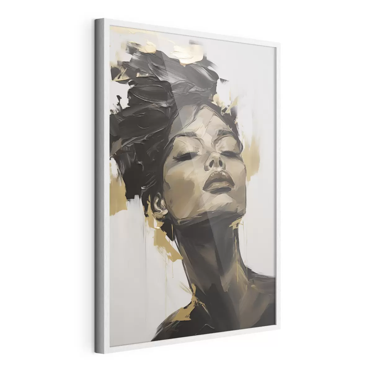Plakat Abstrakcyjny portret kobiety, imitacja obrazu f50071