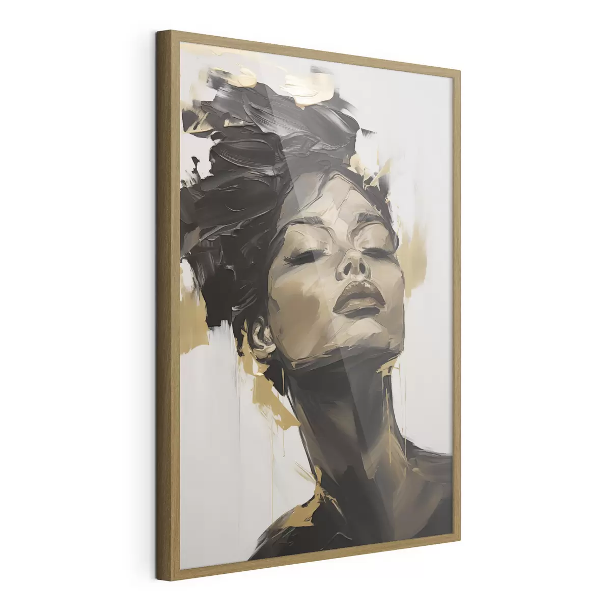 Plakat Abstrakcyjny portret kobiety, imitacja obrazu f50071