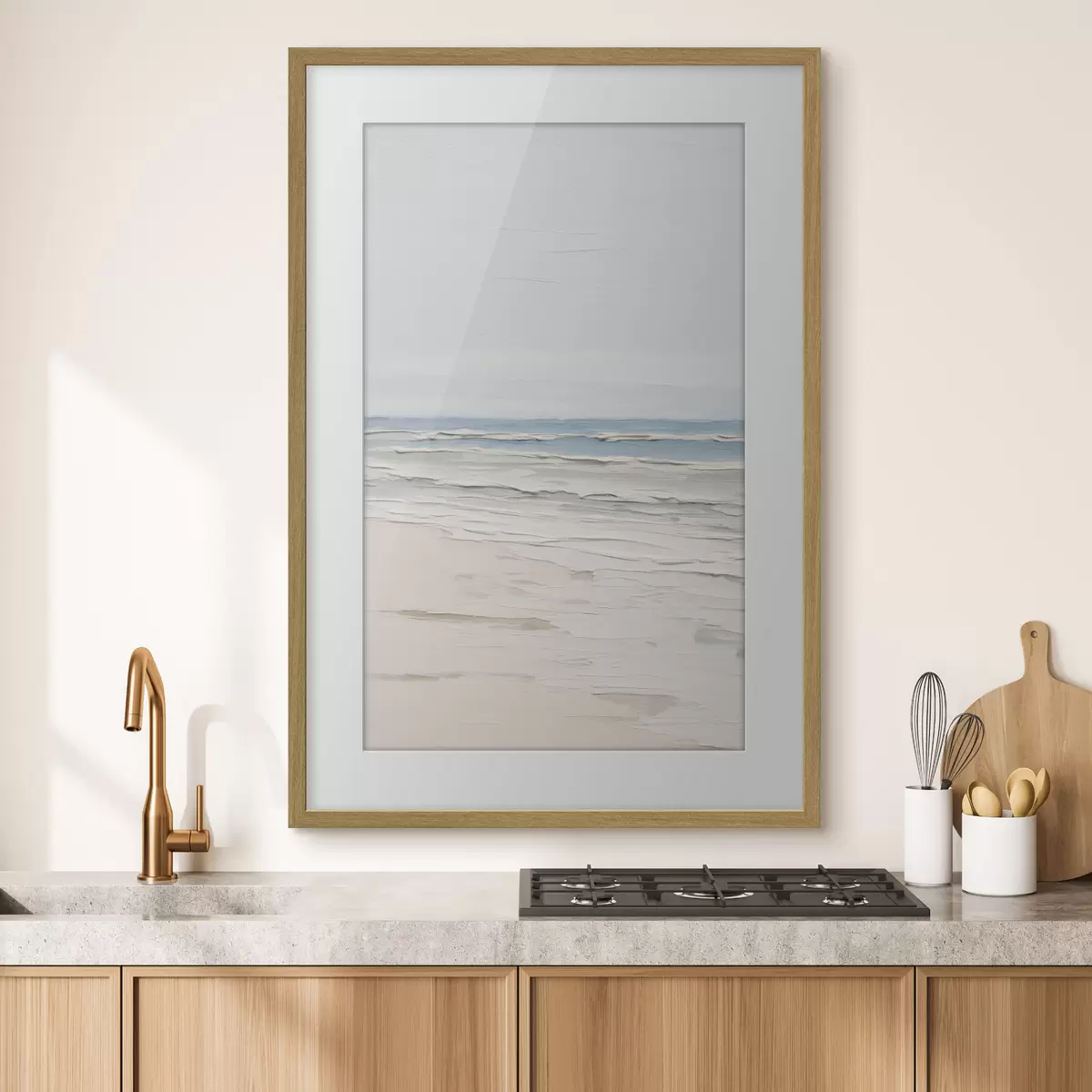 Plakat Minimalistyczne wybrzeże w jasnych odcieniach f49951