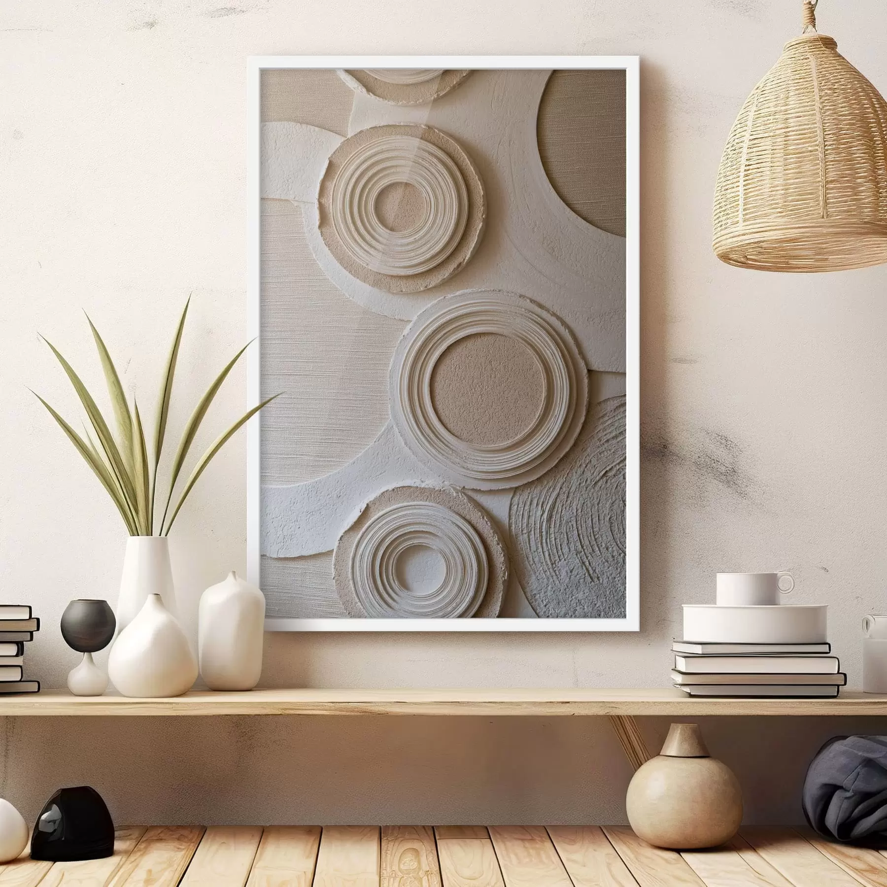 Fototapeta Kompozycja geometryczna z okręgami i efektem reliefowym f49956
