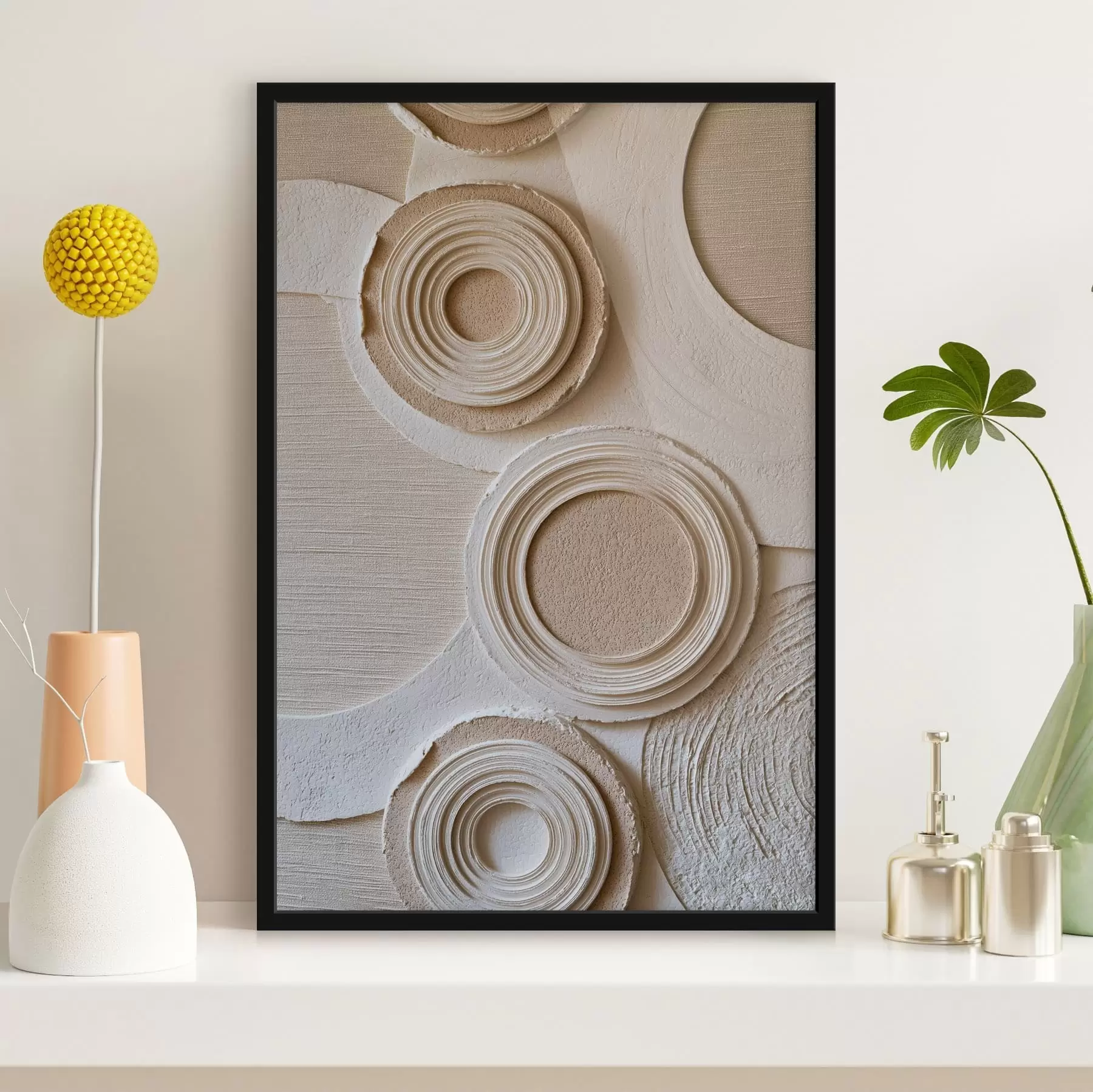 Fototapeta Kompozycja geometryczna z okręgami i efektem reliefowym f49956