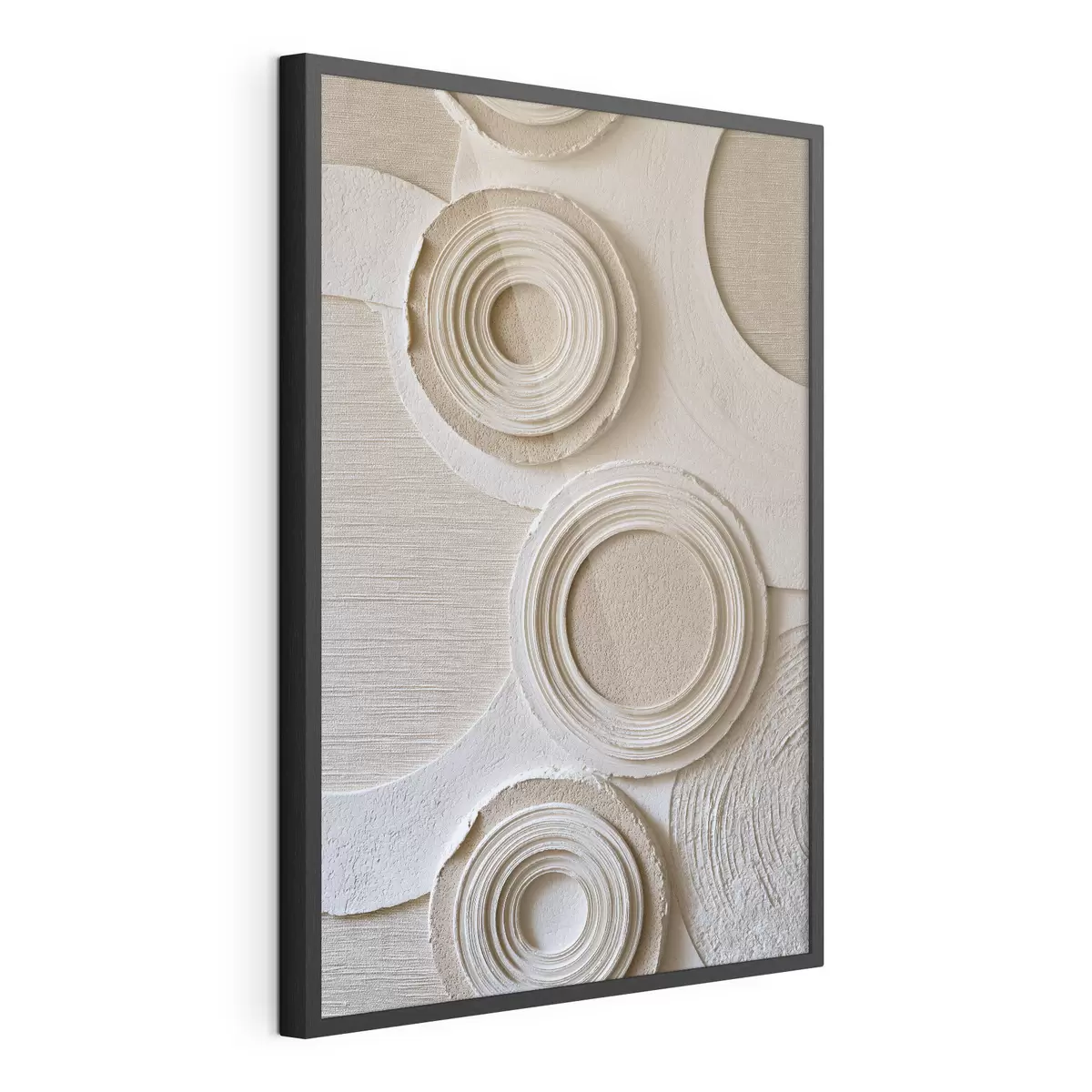 Plakat Kompozycja geometryczna z okręgami i efektem reliefowym f49956