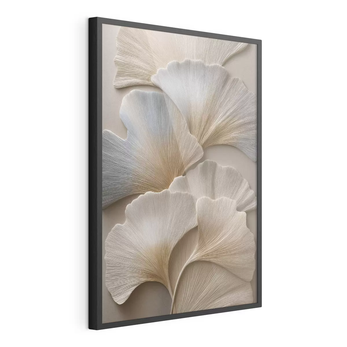 Plakat Liście w naturalnych odcieniach z efektem reliefowym f49958