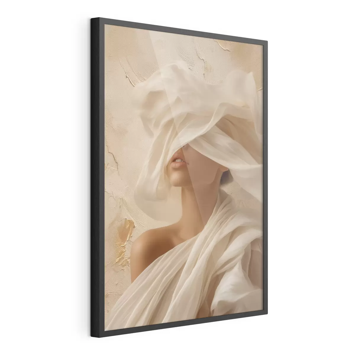 Plakat Portret w zwiewnej tkaninie w delikatnym oświetleniu f49966