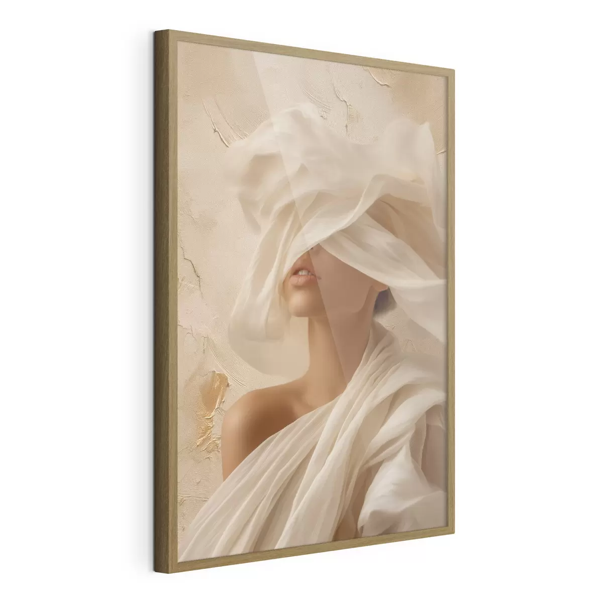 Plakat Portret w zwiewnej tkaninie w delikatnym oświetleniu f49966