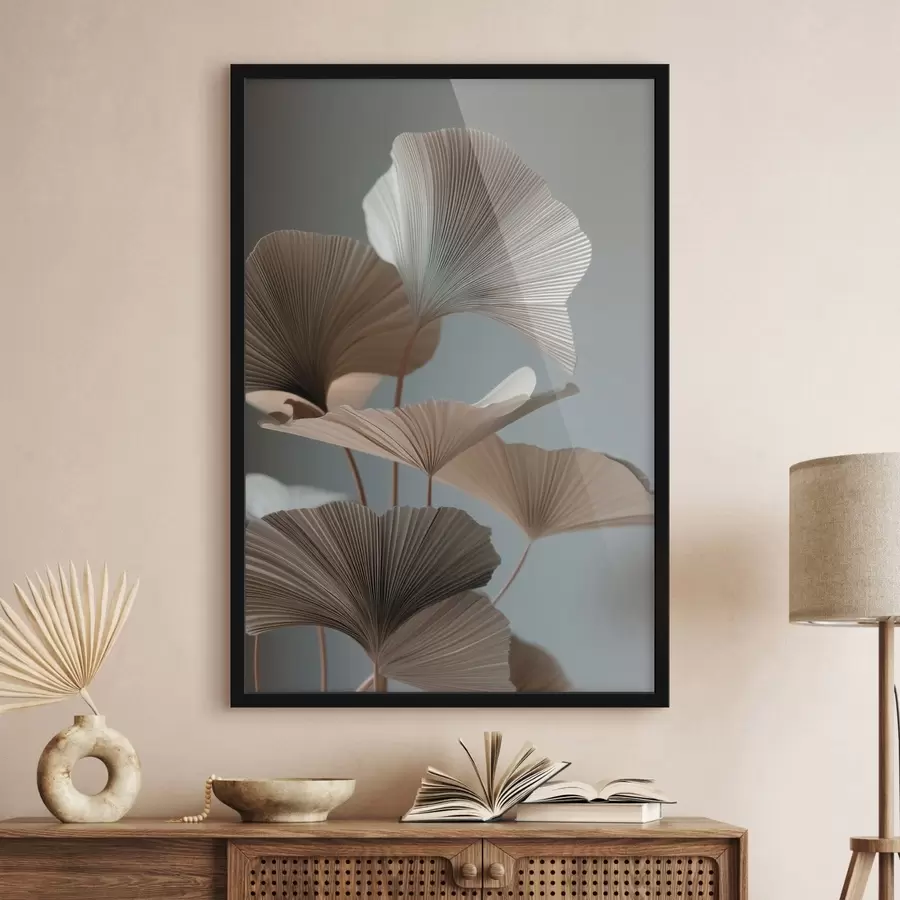 Fototapeta Minimalistyczne liście w kształcie wachlarza f49972