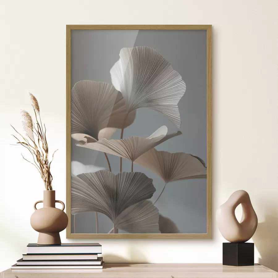 Fototapeta Minimalistyczne liście w kształcie wachlarza f49972