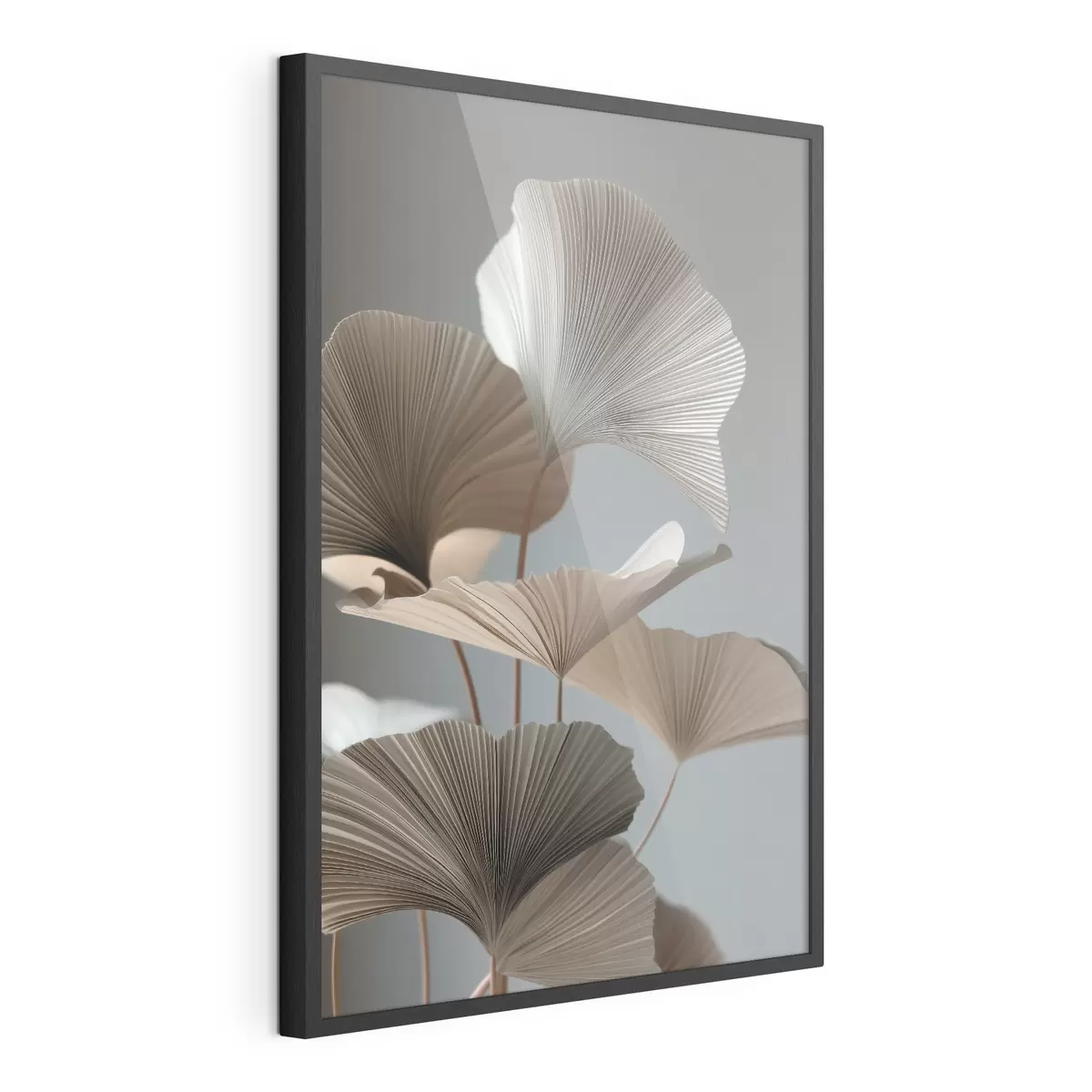 Plakat Minimalistyczne liście w kształcie wachlarza f49972
