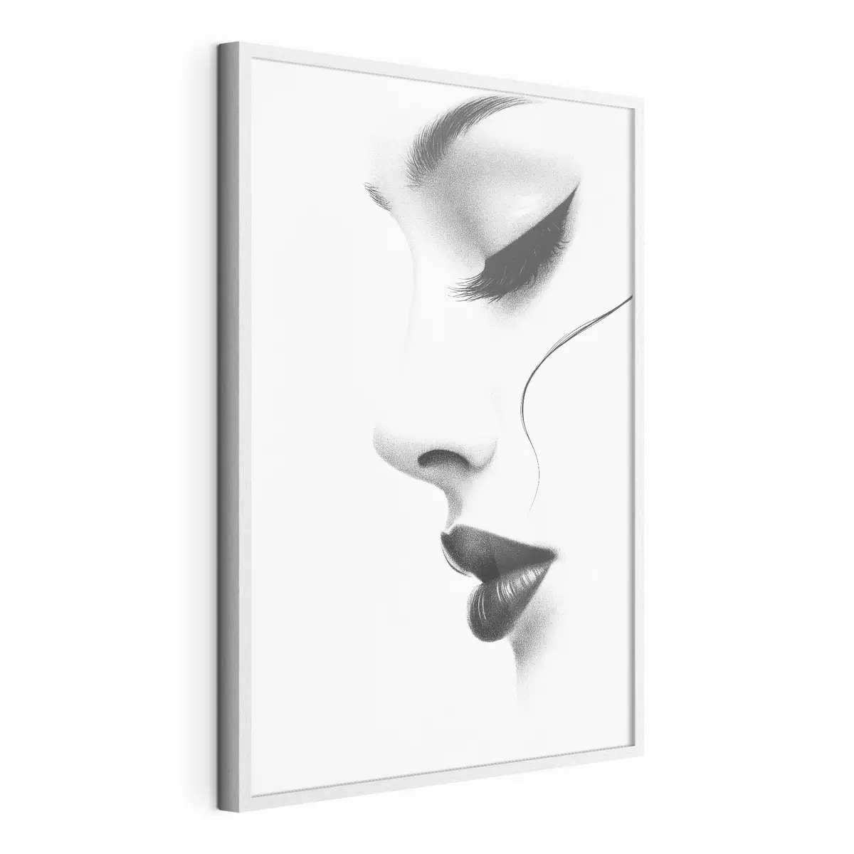 Plakat Minimalistyczny portret kobiety w czerni i bieli f49982