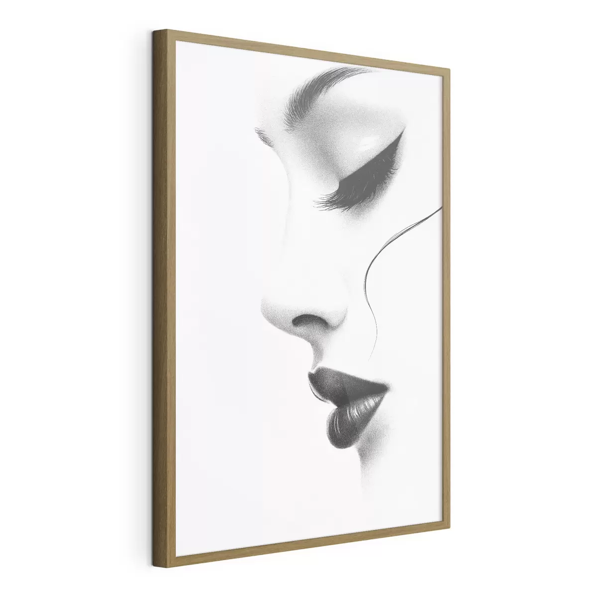 Plakat Minimalistyczny portret kobiety w czerni i bieli f49982