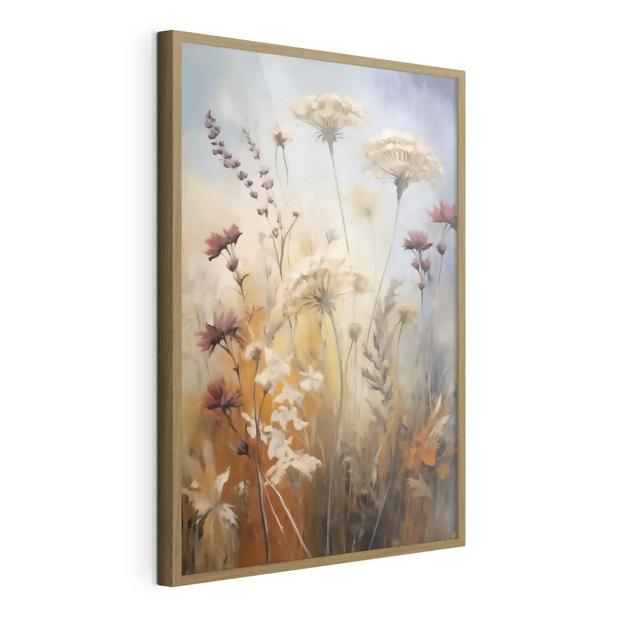 Plakat Łąkowe kwiaty w złotej mgle f50144