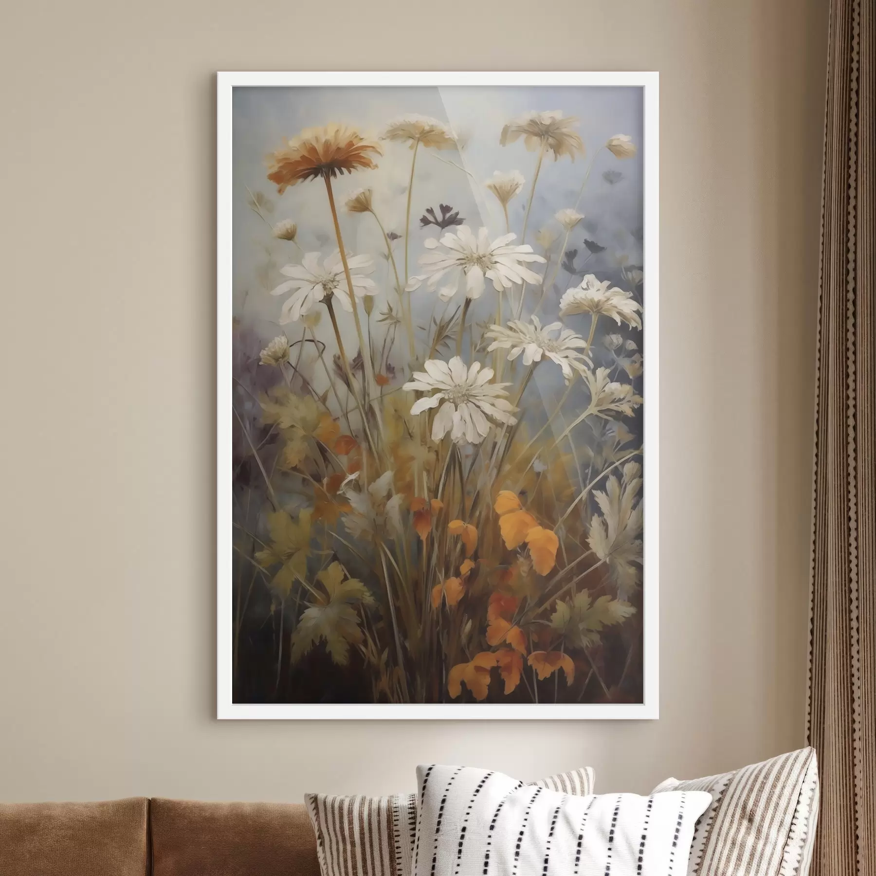 Fototapeta Dzikie kwiaty i trawy, imitacja obrazu f50145