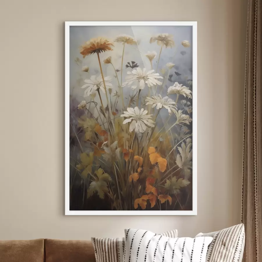 Fototapeta Dzikie kwiaty i trawy, imitacja obrazu f50145