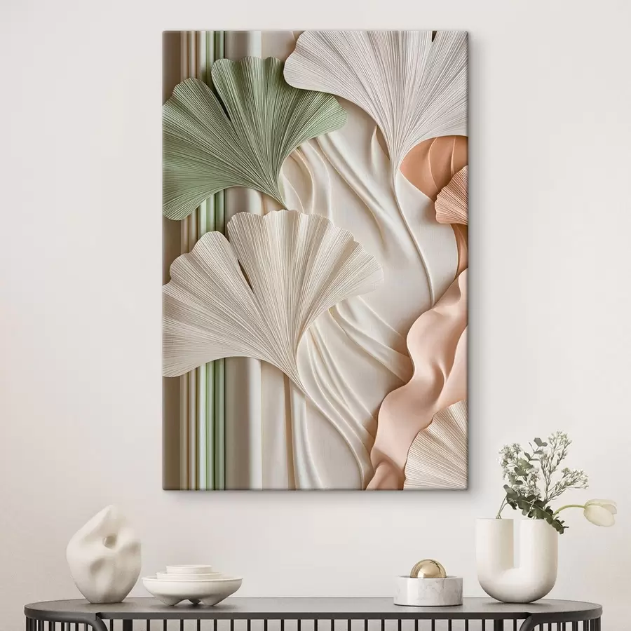 Obraz Abstrakcyjne liście miłorzębu s50085