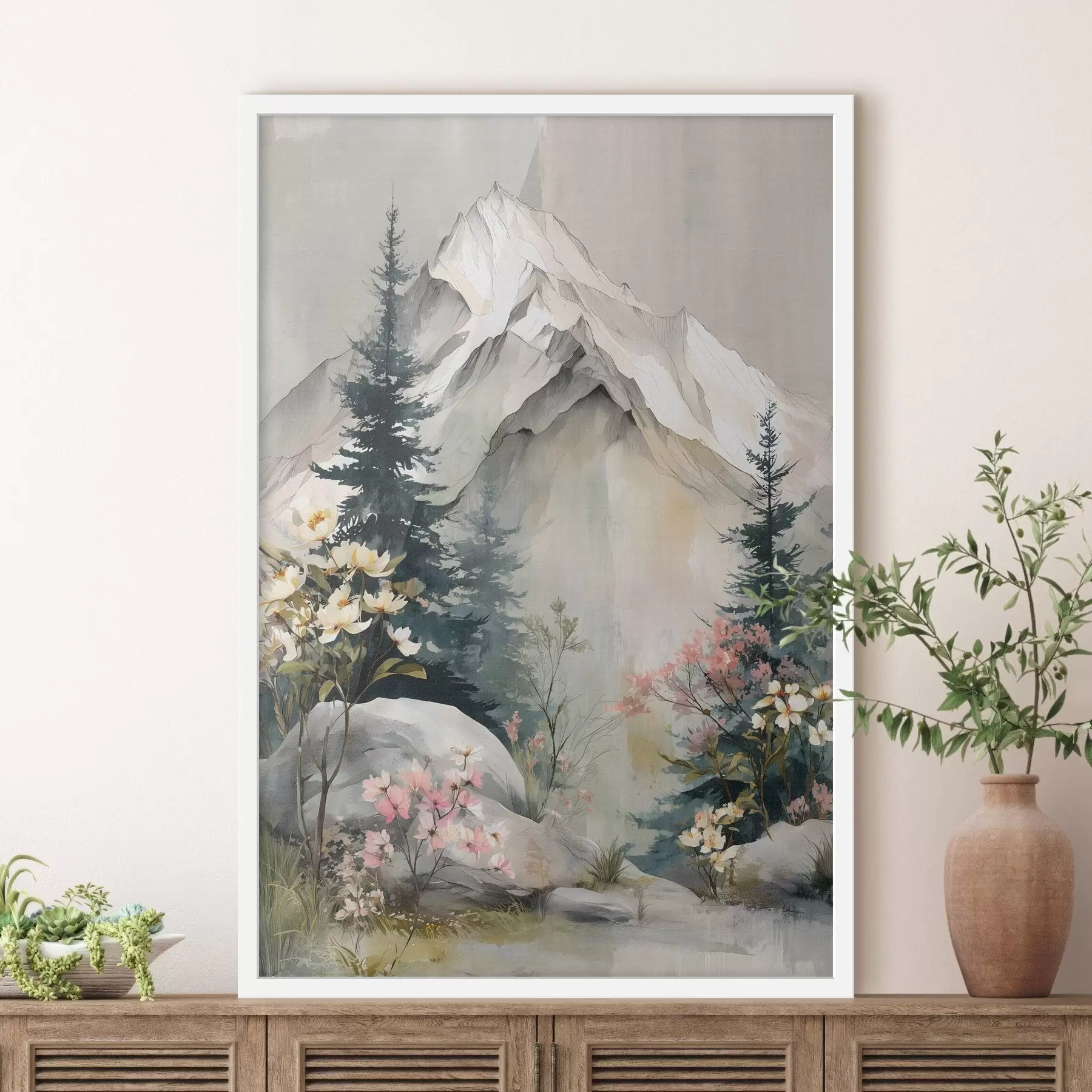 Fototapeta Choinki u podnóża gór f50152