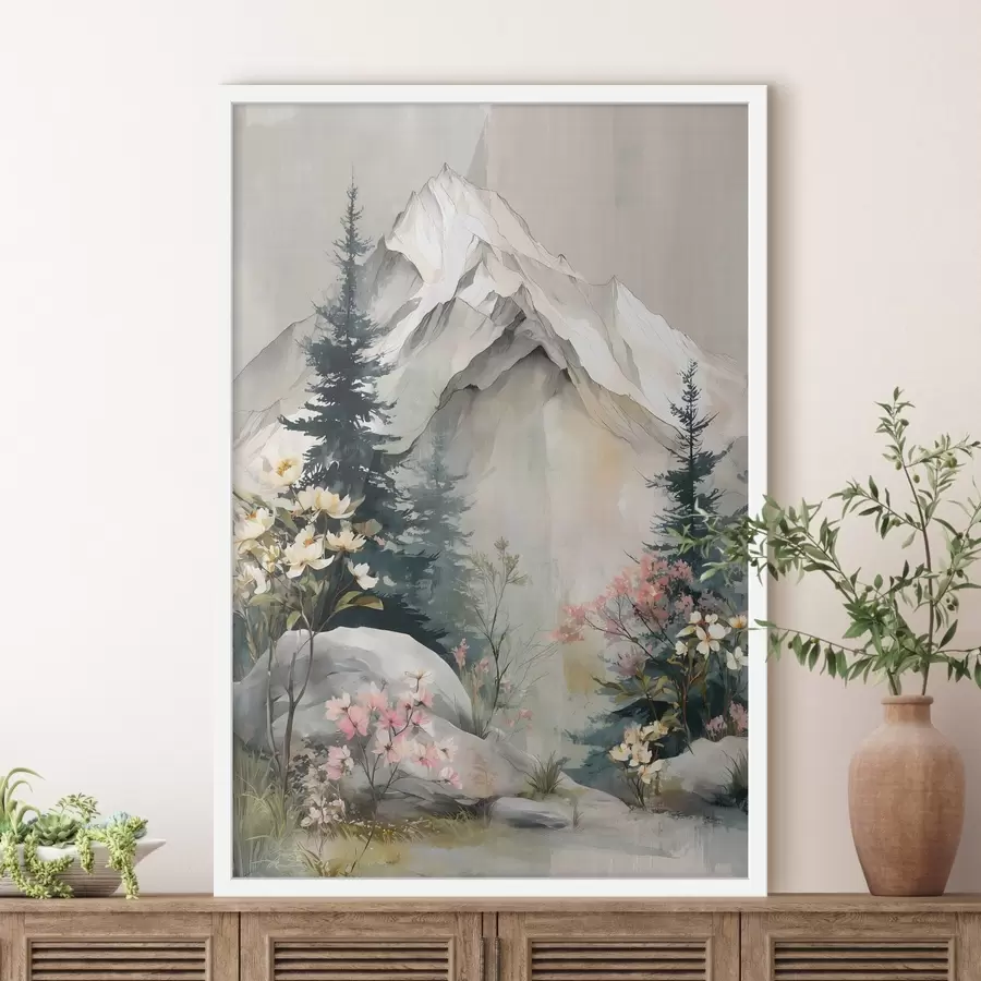 Fototapeta Choinki u podnóża gór f50152