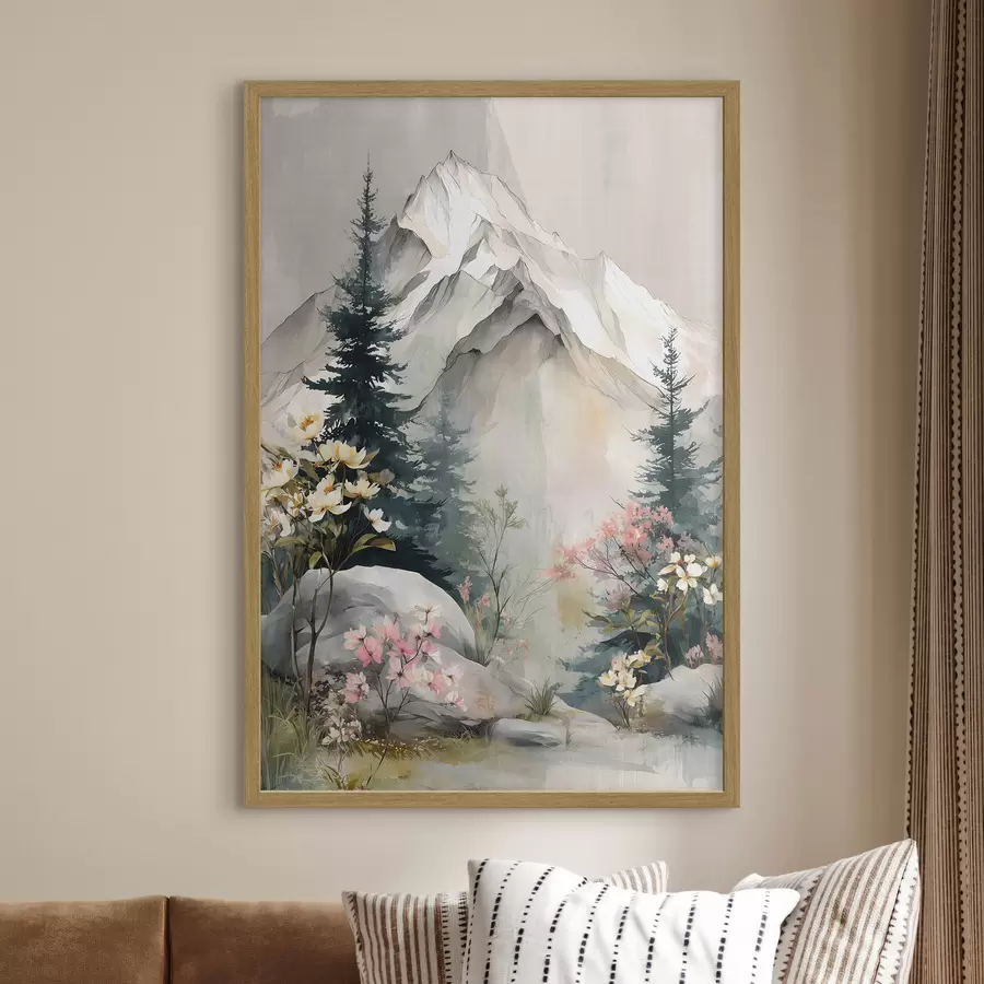 Fototapeta Choinki u podnóża gór f50152