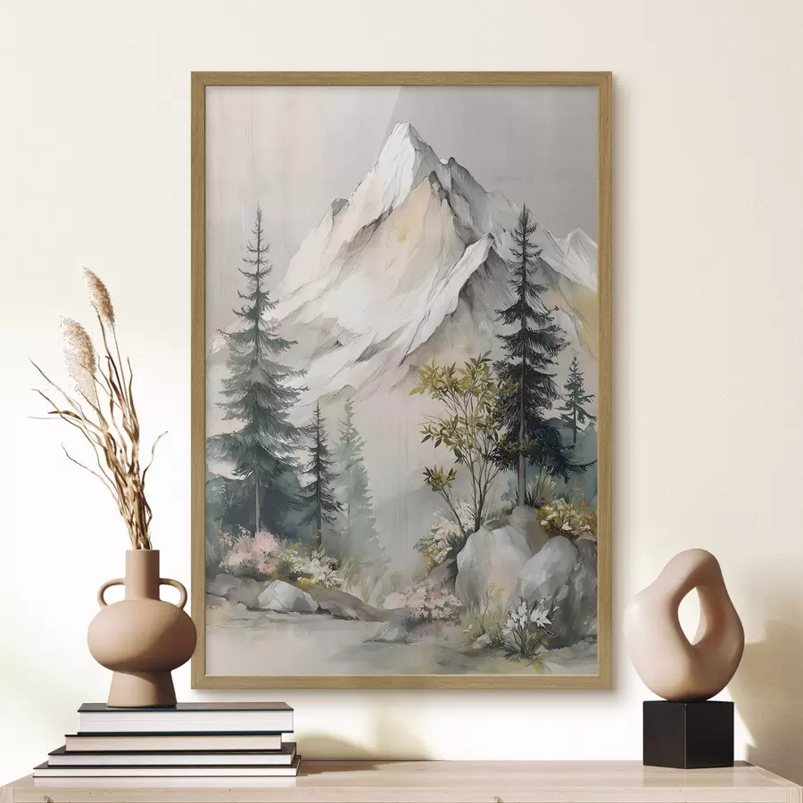 Fototapeta Choinki u podnóża gór f50153