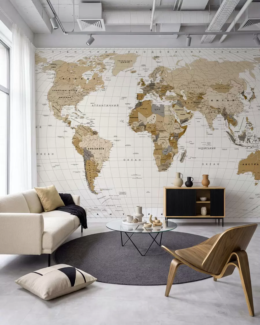 Fototapeta Ochrowa mapa po ukraińsku c00016uk