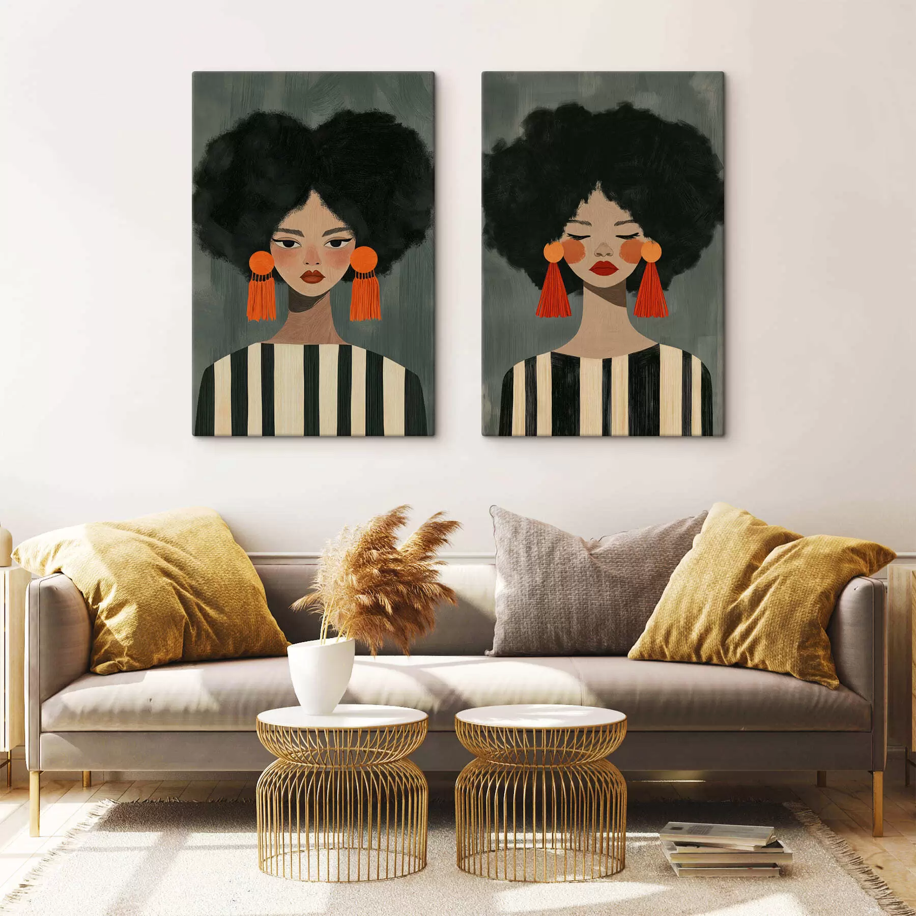 Obraz Dziewczyny z fryzurami afro m30882
