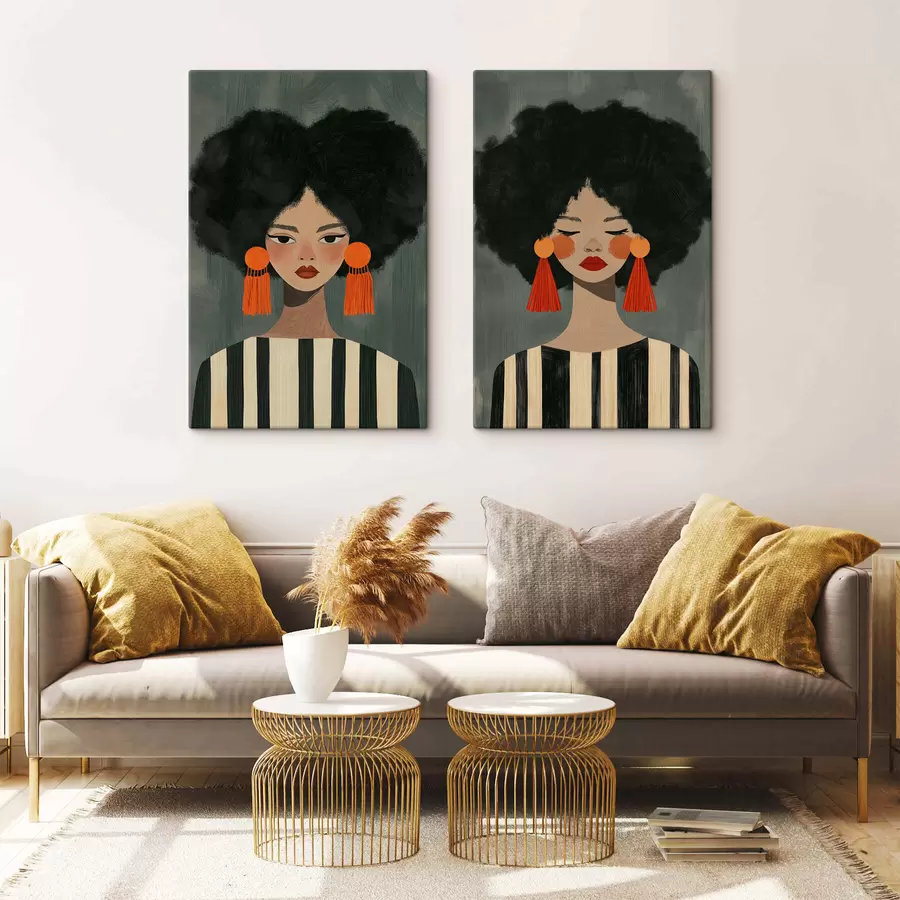 Obraz Dziewczyny z fryzurami afro m30882