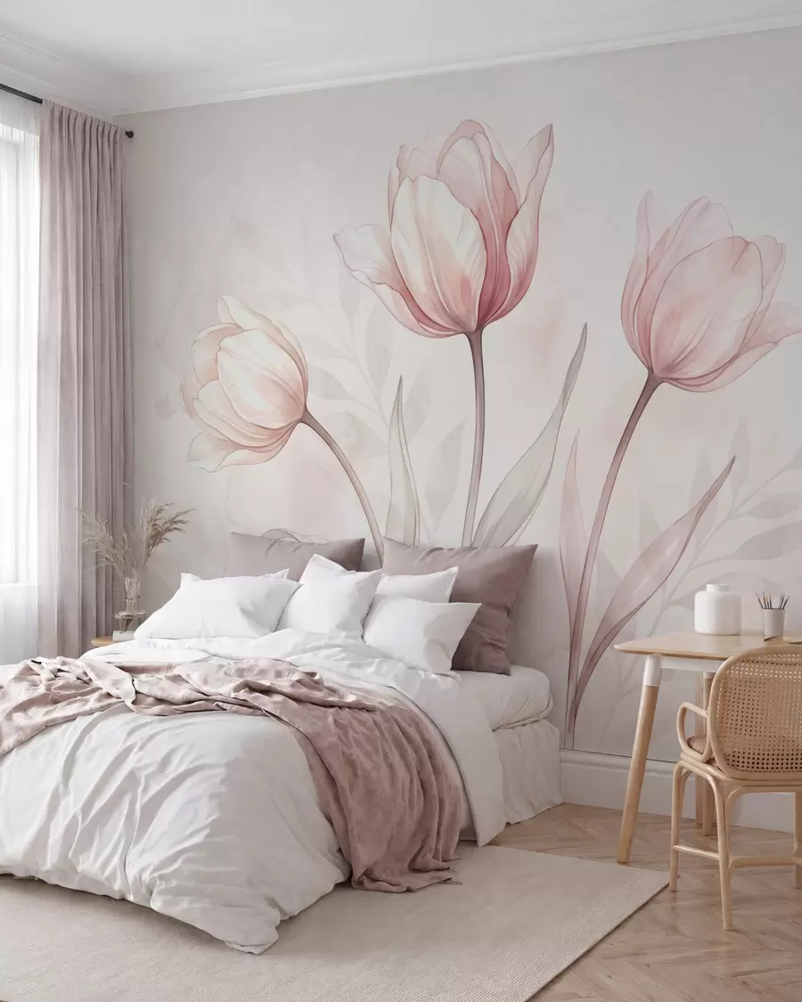 Fototapeta Delikatne tulipany w stylu akwarelowym w10005